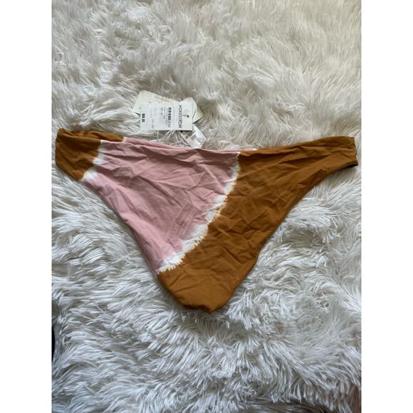 L Space Stripe Tie Dye Frenchi Bitsy Cut Bikini Bottom Multi Womens Size XL New - Picture 5 of 6